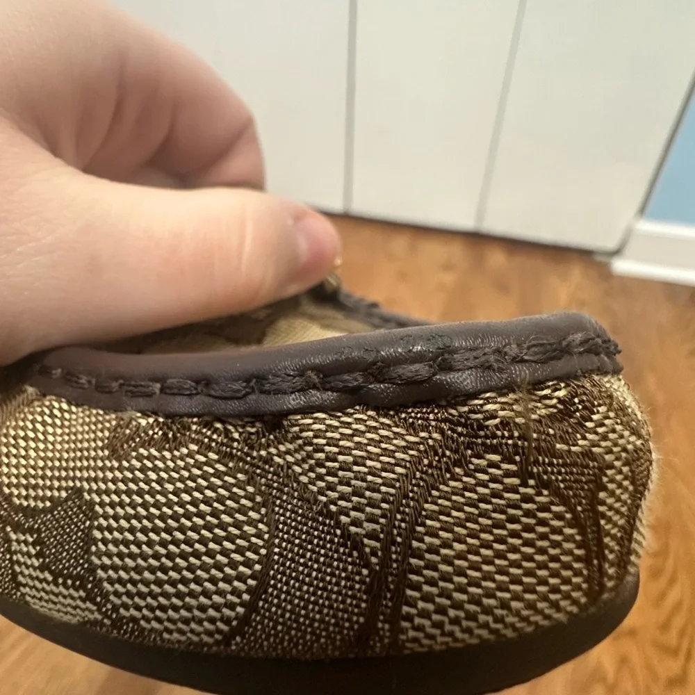 Coach Brown Flats with Elegant Metal Accents - Picture 4 of 5
